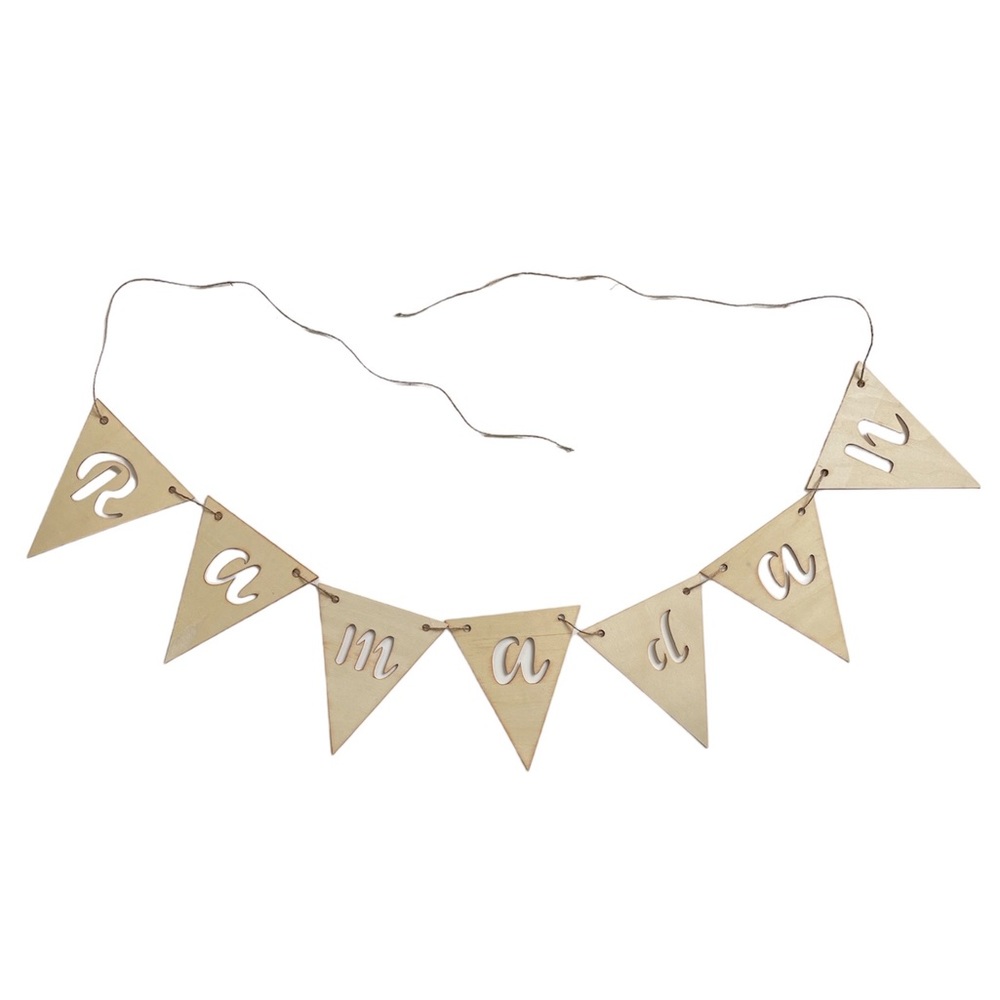 Ramadan Wooden Banner Garland